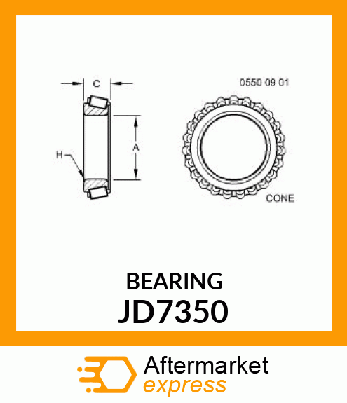 CONE,TAPER ROLLER BEARING JD7350