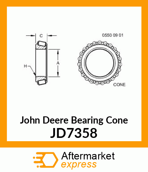 CONE,TAPER ROLLER BEARING JD7358