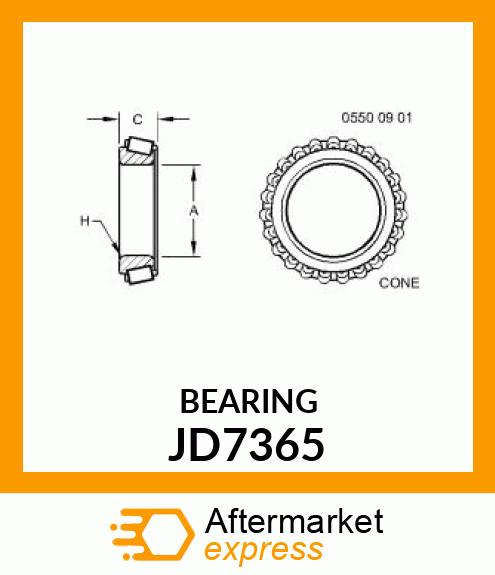 CONE,TAPER ROLLER BEARING JD7365