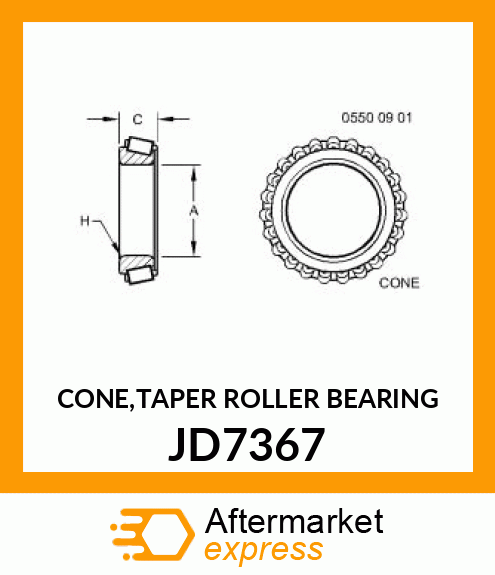 CONE,TAPER ROLLER BEARING JD7367