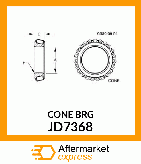 CONE, BEARING JD7368