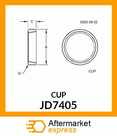 CUP,TAPER ROLLER BEARING JD7405
