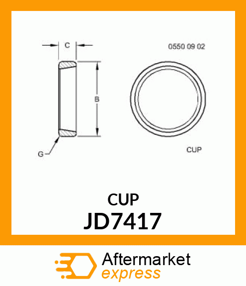 CUP,TAPER ROLLER BEARING JD7417