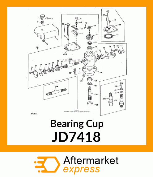 CUP,TAPER ROLLER BEARING JD7418