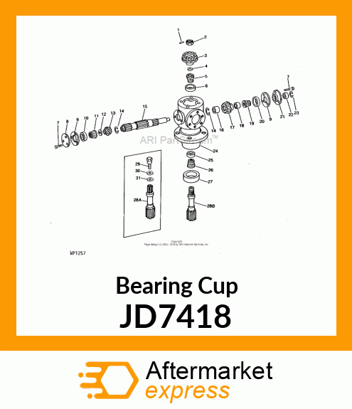 CUP,TAPER ROLLER BEARING JD7418