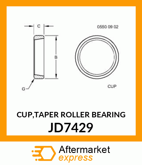 CUP,TAPER ROLLER BEARING JD7429