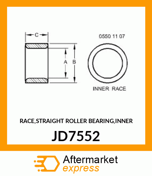 RACE,STRAIGHT ROLLER BEARING,INNER JD7552