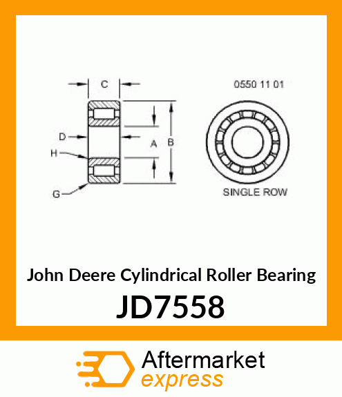 CYLINDRICAL ROLLER BEARING, RACE,ST JD7558