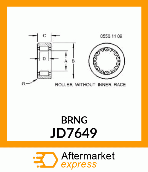 RACE AND ROLLER ASSEMBLY,STRAIGHT JD7649