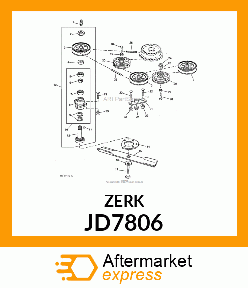 FITTING,LUBRICATION,90 DEGREE JD7806