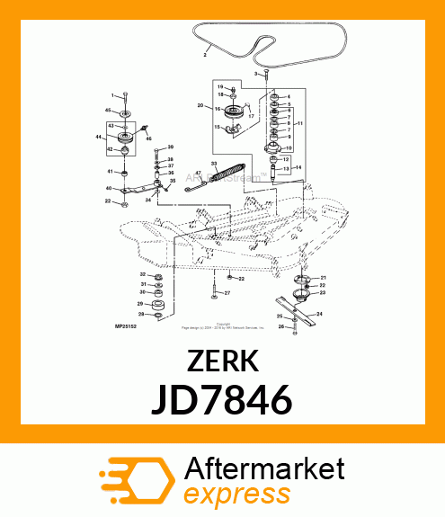 FITTING, LUBRICATION, 1/4 TAPERED JD7846