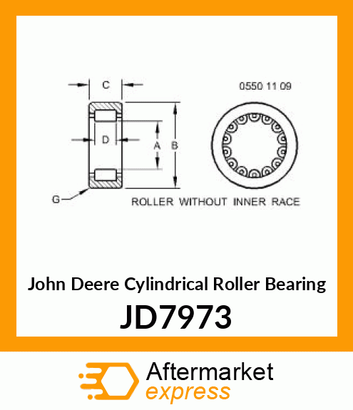 RACE AND ROLLER ASSEMBLY,STRAIGHT JD7973