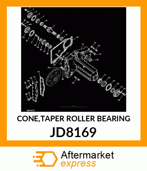 CONE,TAPER ROLLER BEARING JD8169
