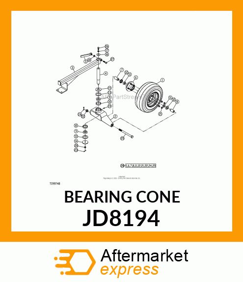 CONE,BEARING FINAL DRIVE JD8194