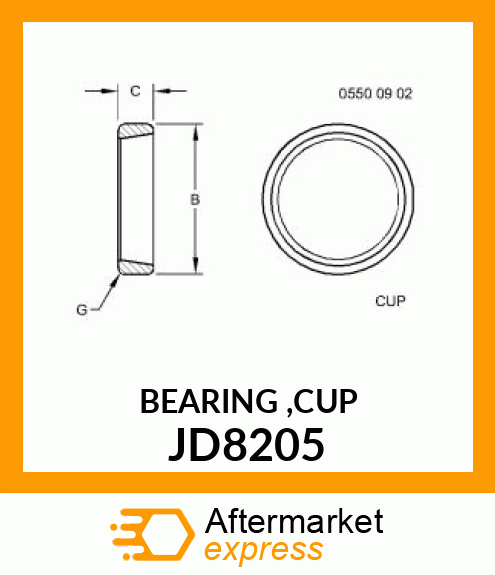 BEARING ,CUP JD8205