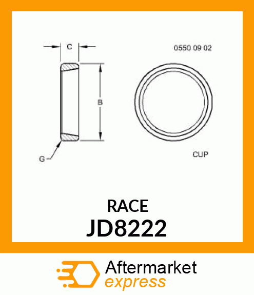 CUP, TAPER ROLLER BEARING JD8222