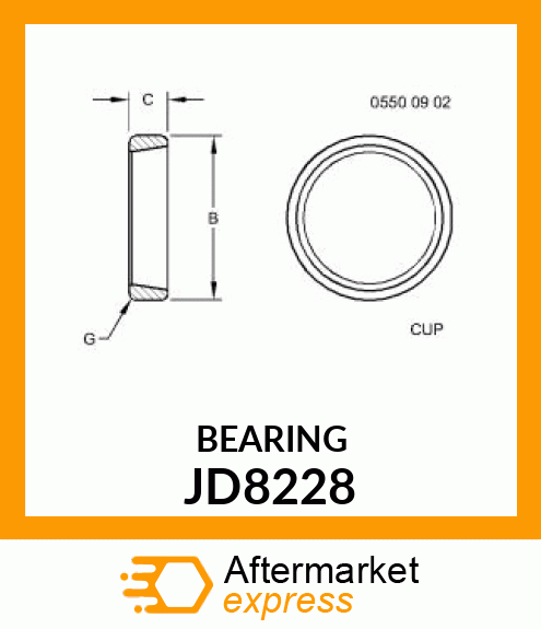 CUP,TAPER ROLLER BEARING JD8228