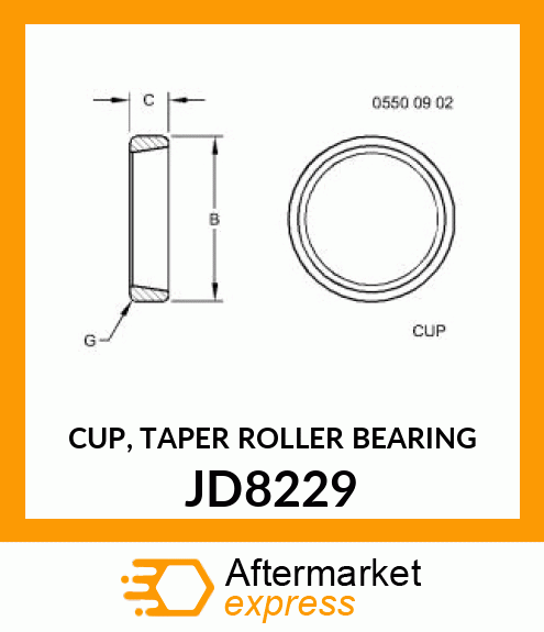 CUP, TAPER ROLLER BEARING JD8229