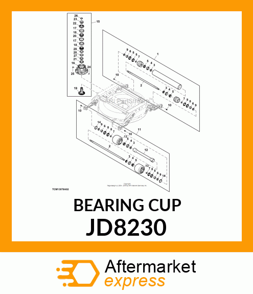 CUP,BEARING FINAL DRIVE JD8230