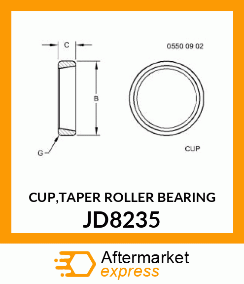 CUP,TAPER ROLLER BEARING JD8235