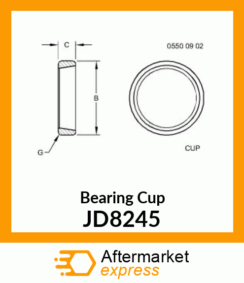 CUP,BEARING JD8245