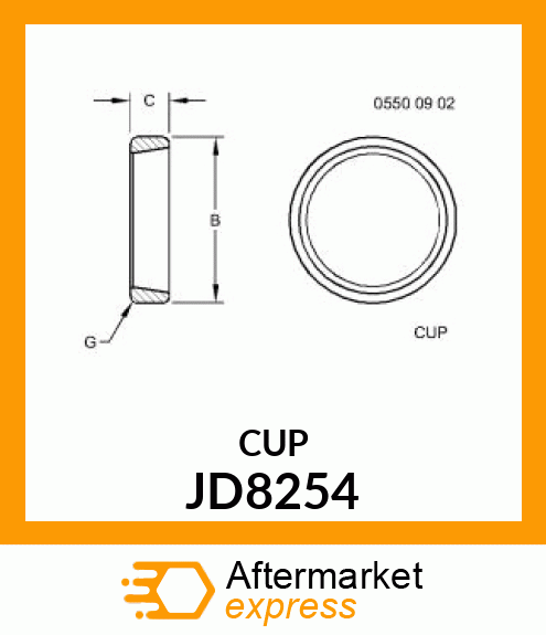 CUP, TAPER ROLLER BEARING JD8254