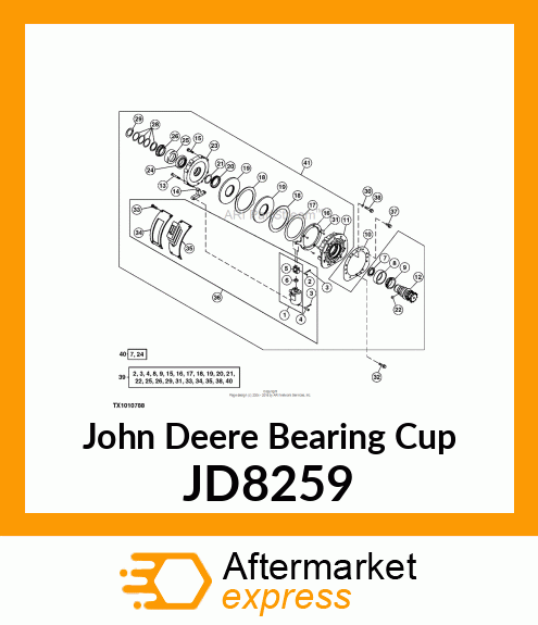 CUP,TAPER ROLLER BEARING JD8259