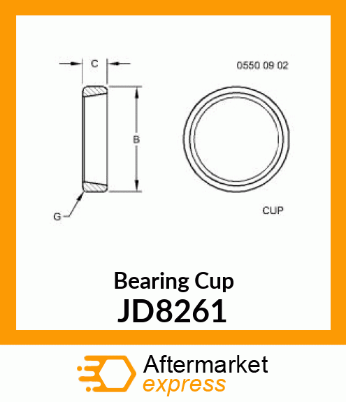 CUP,TAPER ROLLER BEARING JD8261