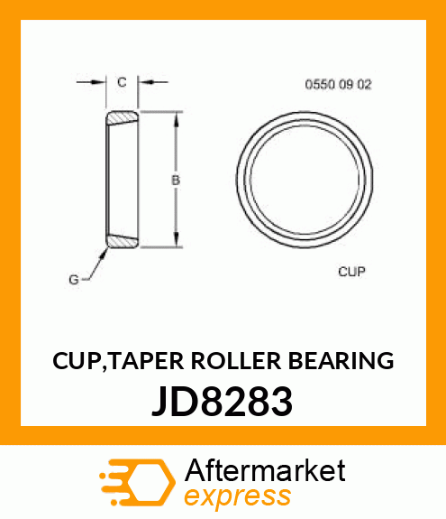 CUP,TAPER ROLLER BEARING JD8283