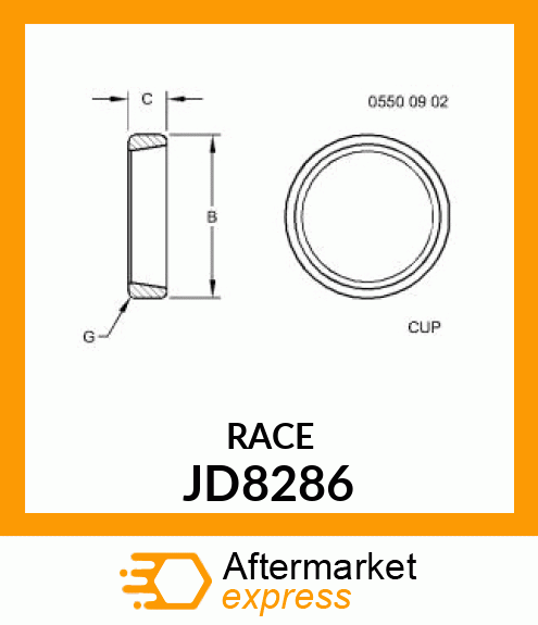 CUP,TAPER ROLLER BEARING JD8286