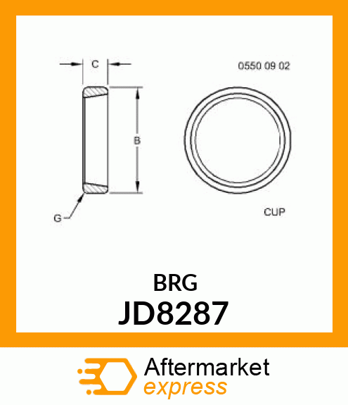 CUP,TAPER ROLLER BEARING JD8287