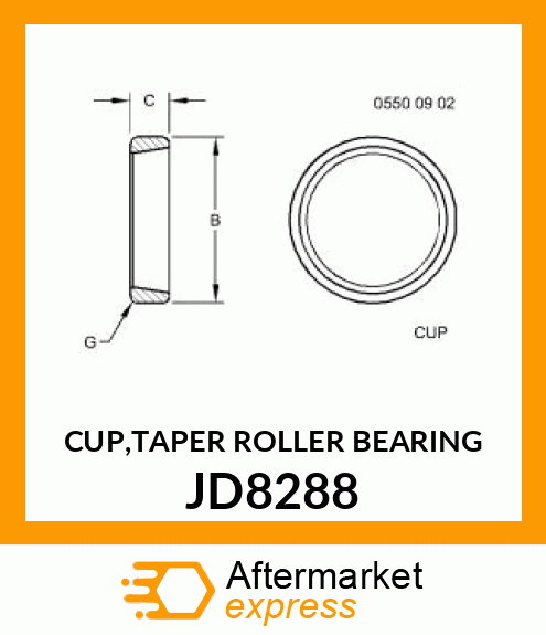 CUP,TAPER ROLLER BEARING JD8288