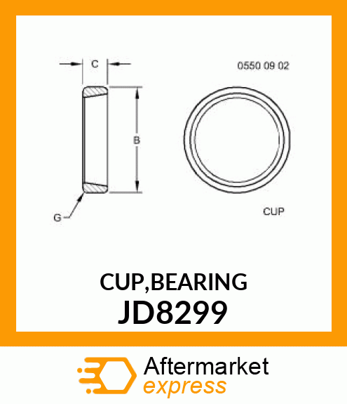 CUP,BEARING JD8299