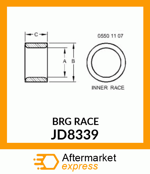 RACE,STRAIGHT ROLLER BRG,INNER JD8339