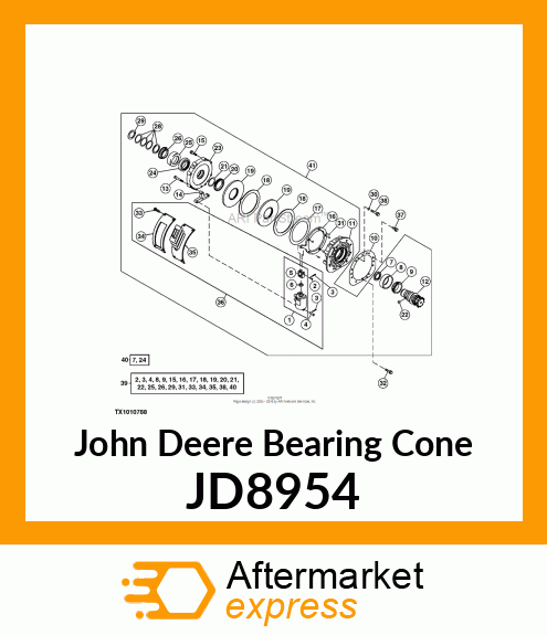 CONE,TAPER ROLLER BEARING JD8954