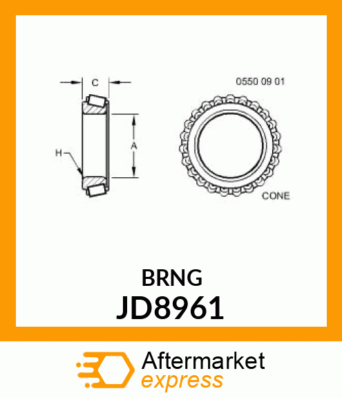 BEARING CONE TAPERED ROLLER, CONE JD8961