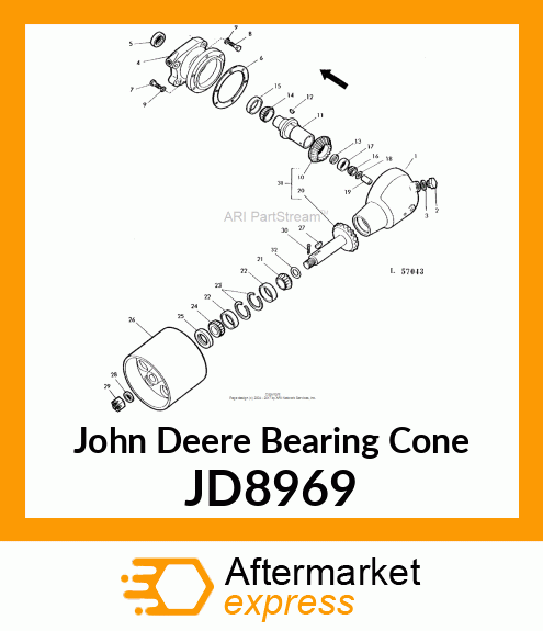 CONE,TAPER ROLLER BEARING JD8969