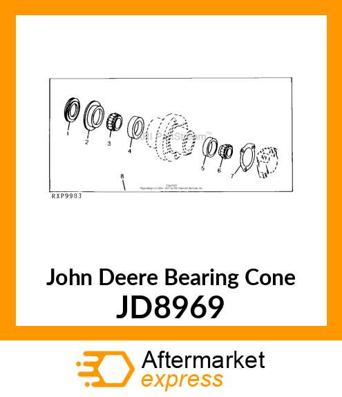 CONE,TAPER ROLLER BEARING JD8969