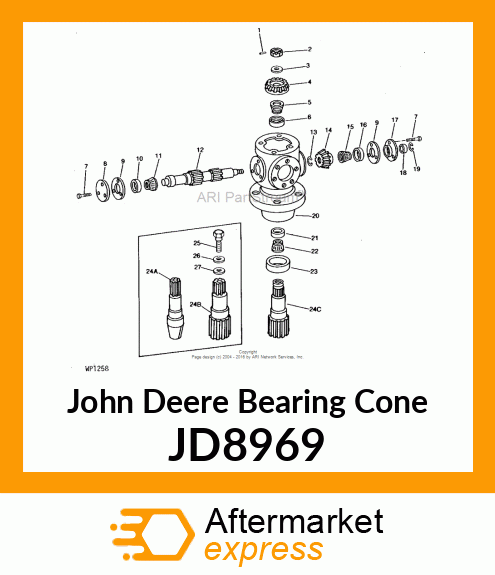 CONE,TAPER ROLLER BEARING JD8969