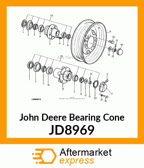 CONE,TAPER ROLLER BEARING JD8969