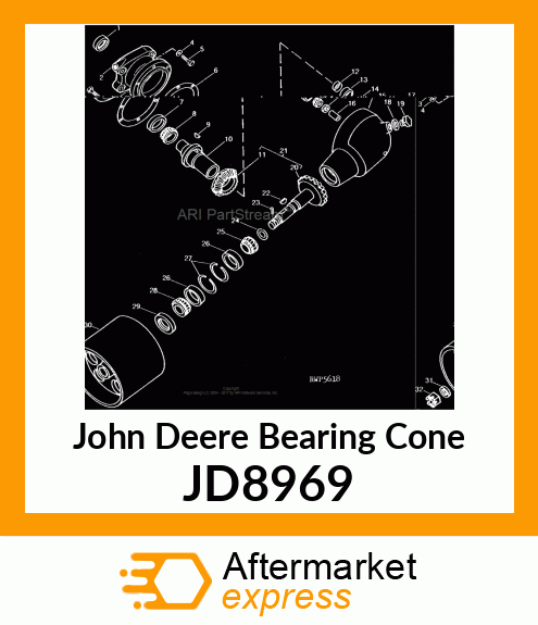 CONE,TAPER ROLLER BEARING JD8969