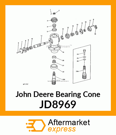 CONE,TAPER ROLLER BEARING JD8969