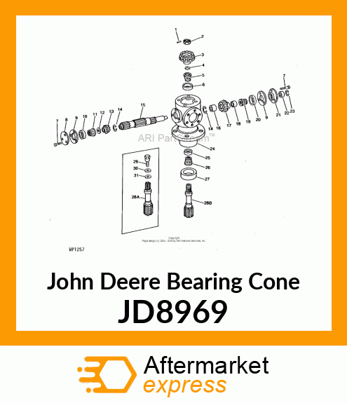 CONE,TAPER ROLLER BEARING JD8969