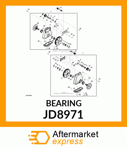 CONE, TAPER ROLLER BEARING JD8971