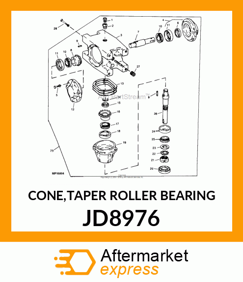 CONE,TAPER ROLLER BEARING JD8976