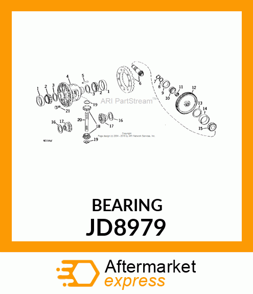 BEARING CONE, TAPER ROLLER JD8979