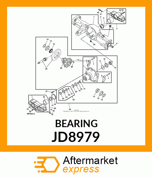 BEARING CONE, TAPER ROLLER JD8979