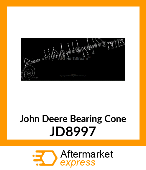 CONE,TAPER ROLLER BEARING JD8997