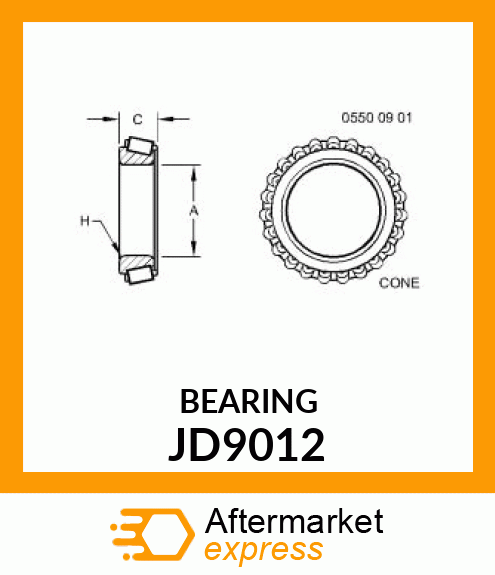 CONE,TAPER ROLLER BEARING JD9012