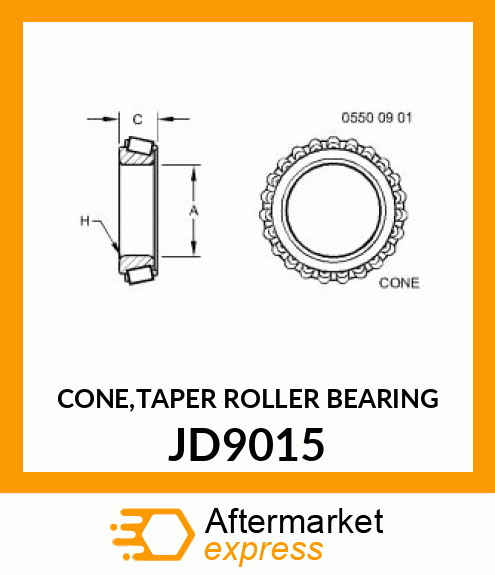 CONE,TAPER ROLLER BEARING JD9015